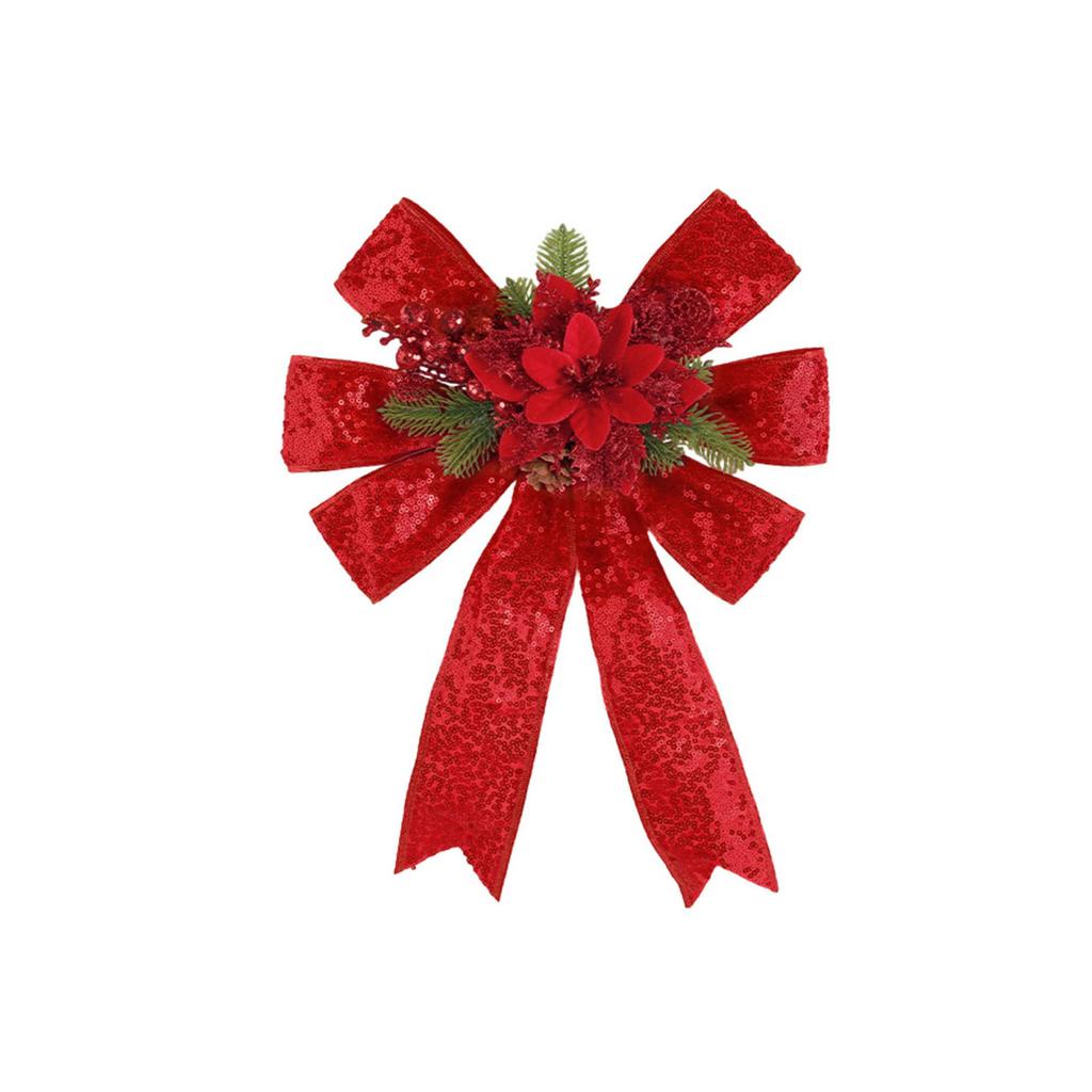 Christmas Decorations High-end Gold Velvet Bow Christmas Flocking Bow Large Red