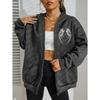 His Angel Creative Wings Art Letter Printing Zipper Hoodies Woman Hoodie Casual Soft Hoody Fleece Comfortable Streetwear