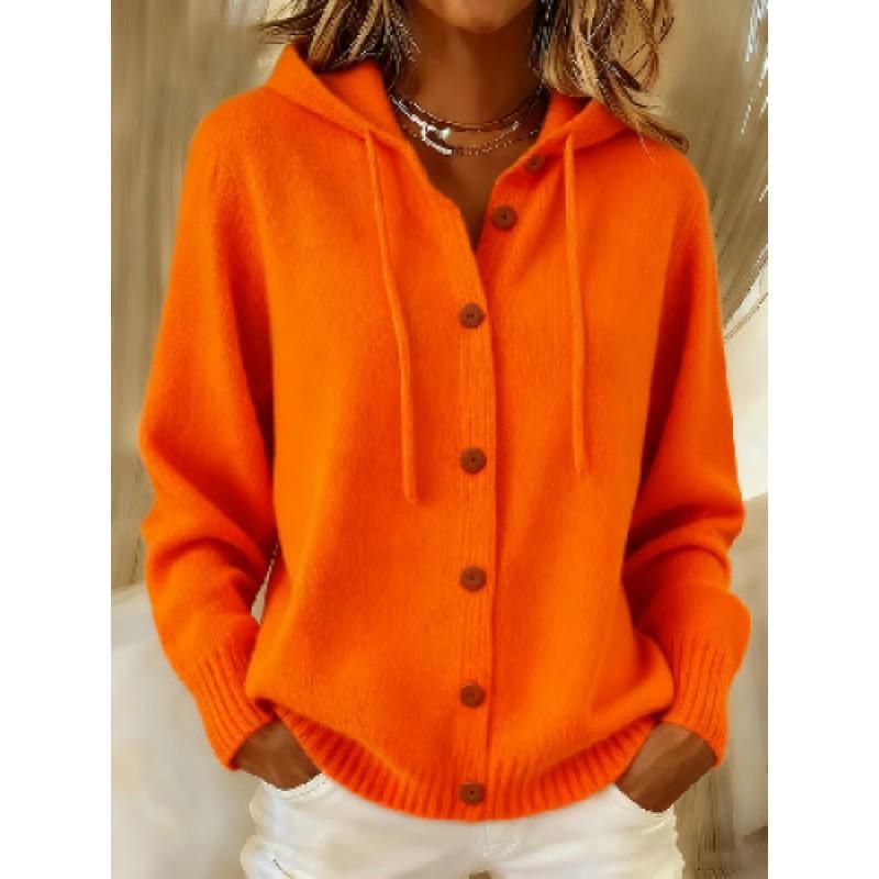 Womens Knit Hooded Cardigan Sweater 2026 Fall Winter Loose Fit Solid Color Casual Chic Outerwear