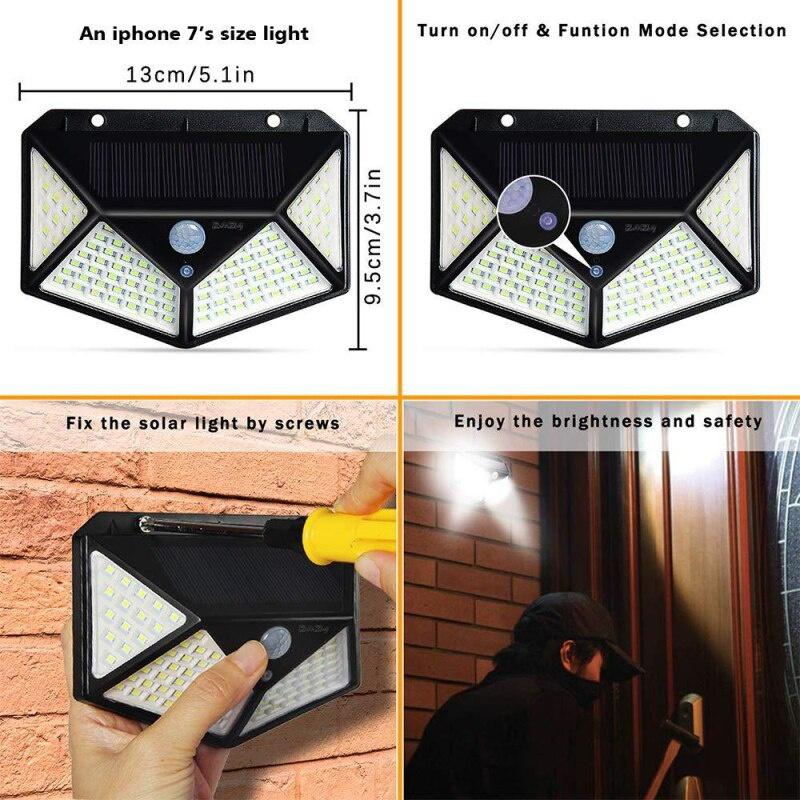 1 buc LED solar lampă solară exterior senzor de mișcare PIR lumină de perete impermeabilă pentru decorarea căii de grădină