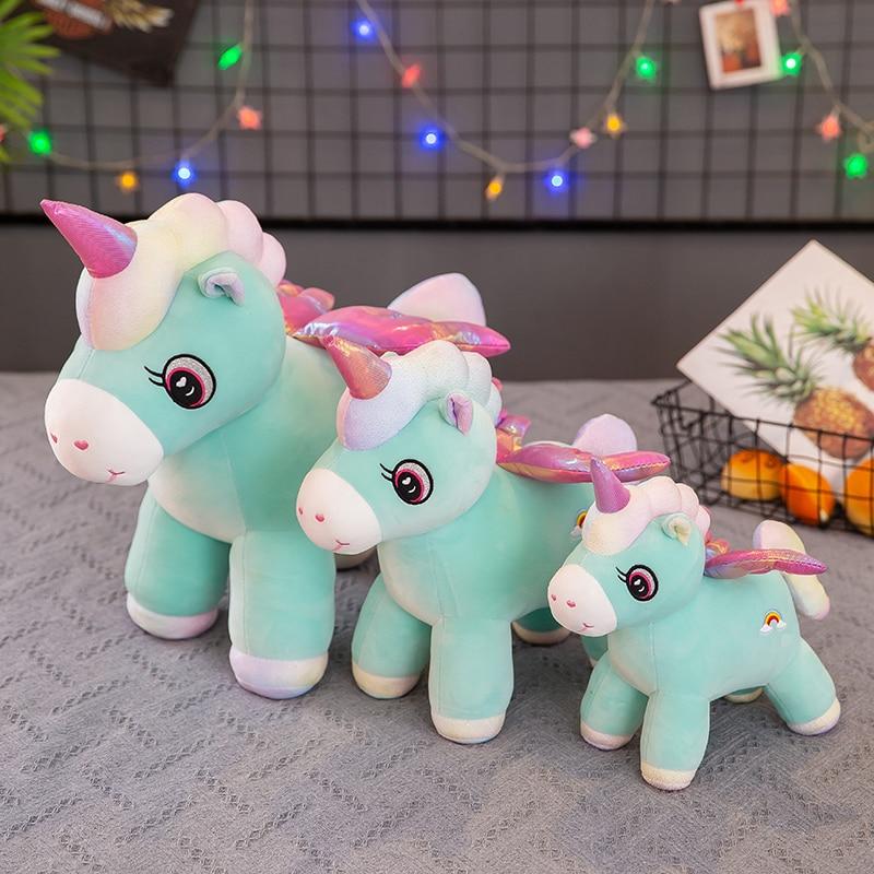 1pc 30 /35 /50cm Lovely Colorful Unicorn Plush Toys Cartoon Animal Horse Pillow Stuffed Soft Doll For Children Baby Girls Gifts