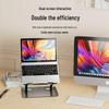 Portable Carbon Steel Laptop Stand with Cooling, Adjustable Height and Angle, Folding Design