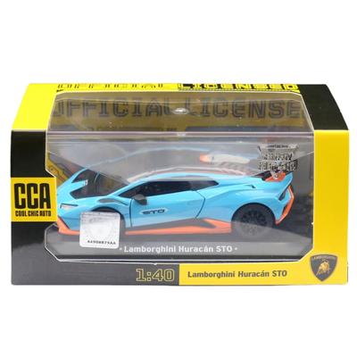 1/40 Lamborghini Huracan STO Super Racing Toy Car for Children CCA Diecast Metal Miniature Model Pull Back Collection Gift Boys