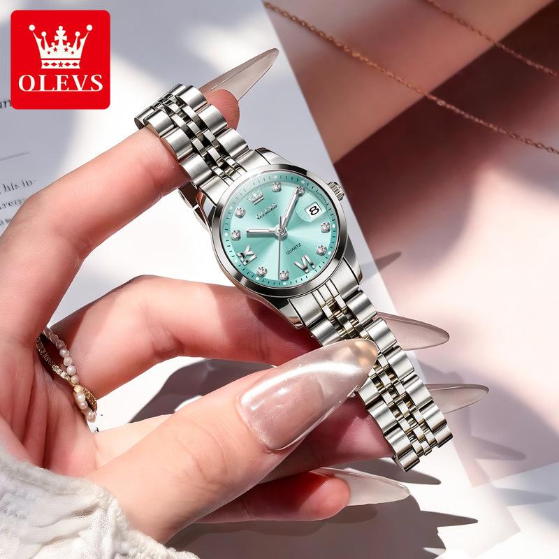 Womens Watches Elegant Fashion Pink/Purple Quartz Watch for Lady Stainless Steel Strap Waterproof