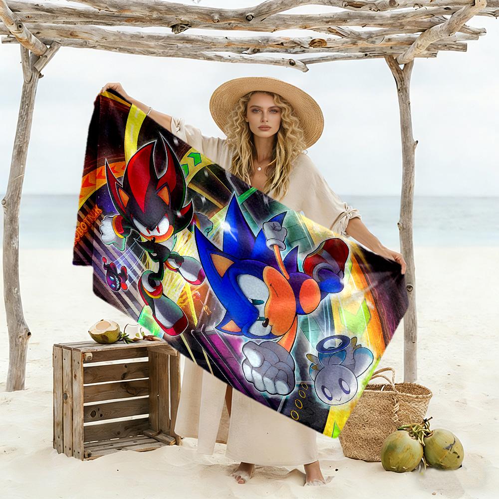 Sonic Durable Beach Towel Lightweight for Outdoor Daily Use Fashion Lovers Perfect Gift for Valentine's Wedding Birthday
