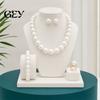 Faux Pearl Earrings Set 3Pcs/Set Imitation Pearls Jewelry Set, Adjustable Length Choker Necklace with Ear Studs Bridesmaid And Bracelet, for Weddings