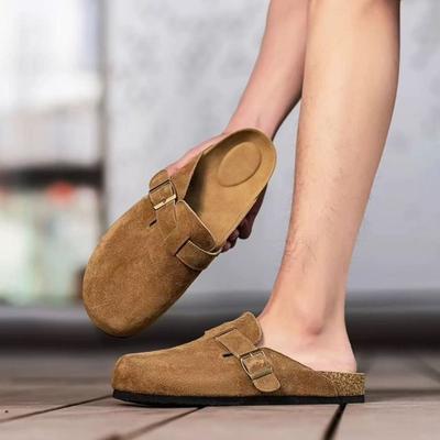Fashion Clogs Slippers for Women Classic Suede Men Mules Cork Footbed Leather Potato Shoes with Arch Support Beach Slide