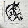 Horse Head Bridle 2D Metal Wall Art, Iron Equestrian Decor for Home & Office, Gift