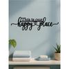 Metal Wall Art Sign Happy Place Home Decor Weatherproof Living Room Bedroom