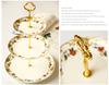 6+8+10inch, fine bone china floral cake stand,  nordic ceramic cake plate stand, gold plates, fruit plate, dish set, for buffet