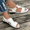 Large size simple ring flat-bottomed fish mouth sandals summer new open-toed beach women's shoes
