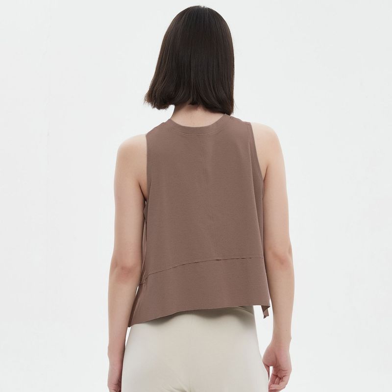 

Sleeveless Sports T-shirt Dancing Dress Women s Overall Yoga Brown M