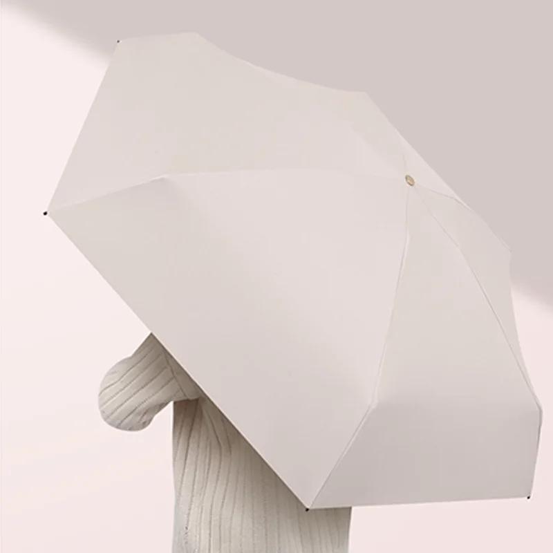 Mini Sunshade Umbrella,6-bone Umbrella On Sunny And Rainy Days, Convenient For Outdoor Travel And Umbrella With Storage Pocket