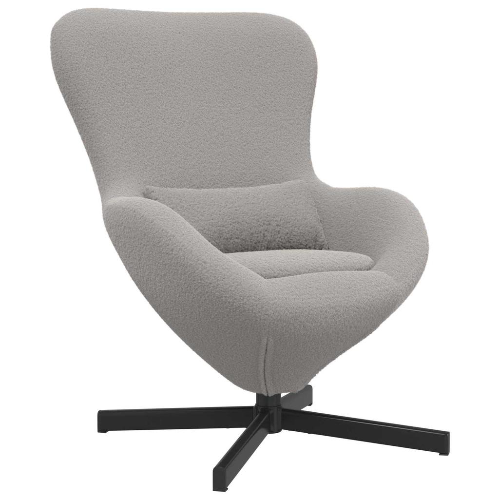 Egg Chair Light Grey 63 X 73 X 90 Cm Fabric