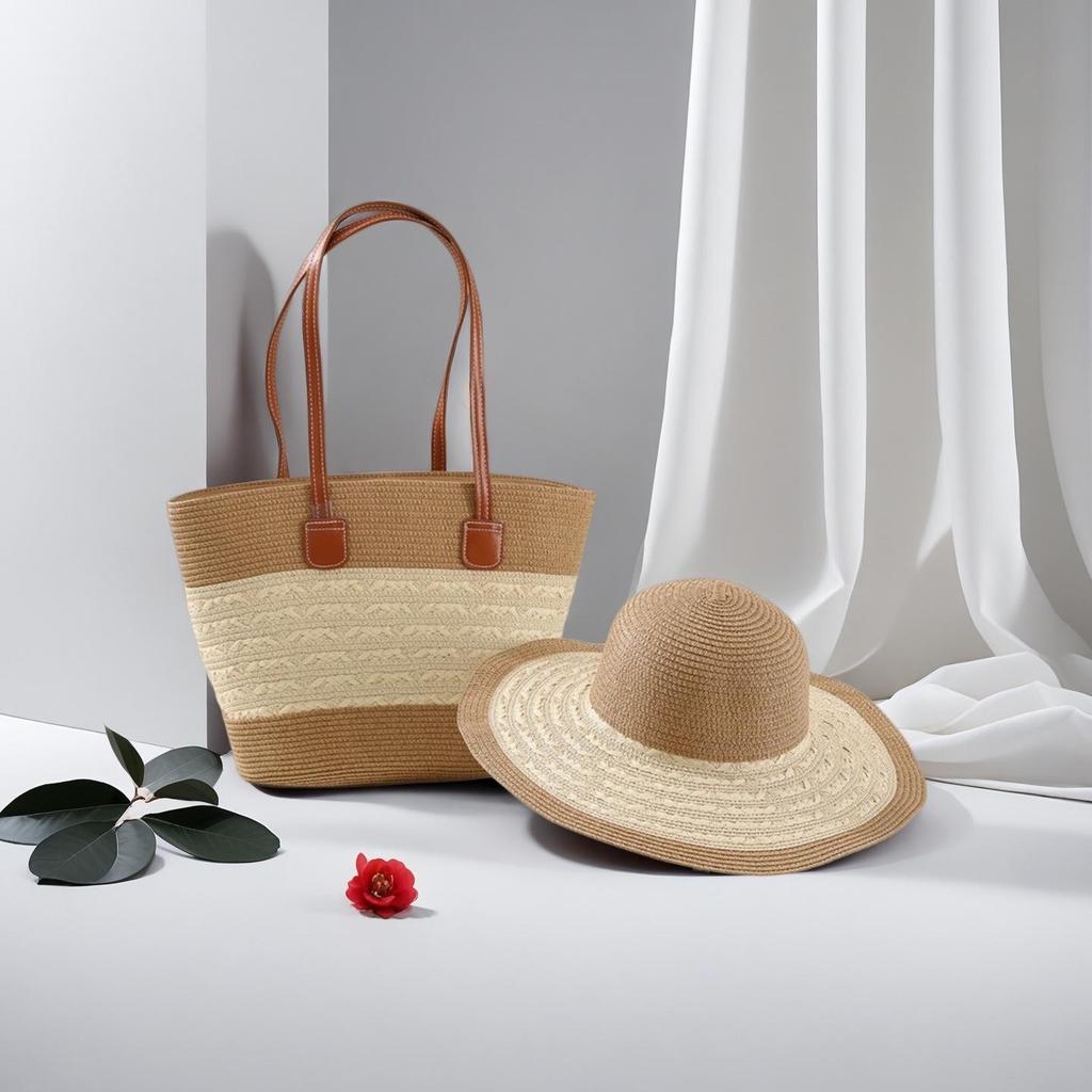 Trendy French One-Shoulder Straw Tote: Large-Capacity Woven Beach & Vacation Handbag for Women