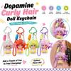 Dopamine Curly Hair Doll Keychain Soft Cartoon Baby Doll Pendant  Cute Key Accessory