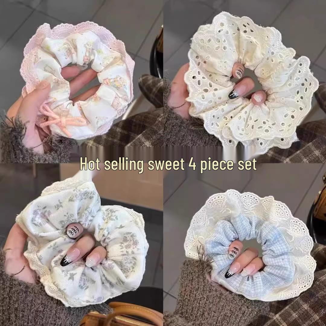 

Набор из 2 белых кружевных вырезанных балетных резинок для волос в стиле принцессы