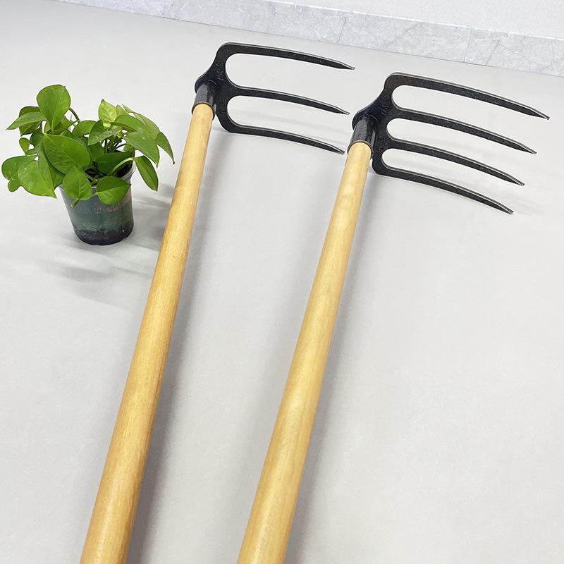 Multi-Tined Agricultural Hoe and Rake for Soil Loosening, Tilling, and Digging