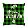 Green-haired Monster Pillow Cover Linen Christmas Pillow Cover Living Room Sofa Lumbar Cushion Cover