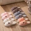 Cotton slippers embroidered autumn and winter indoor home dormitory thick bottom warm velvet couple hair slippers