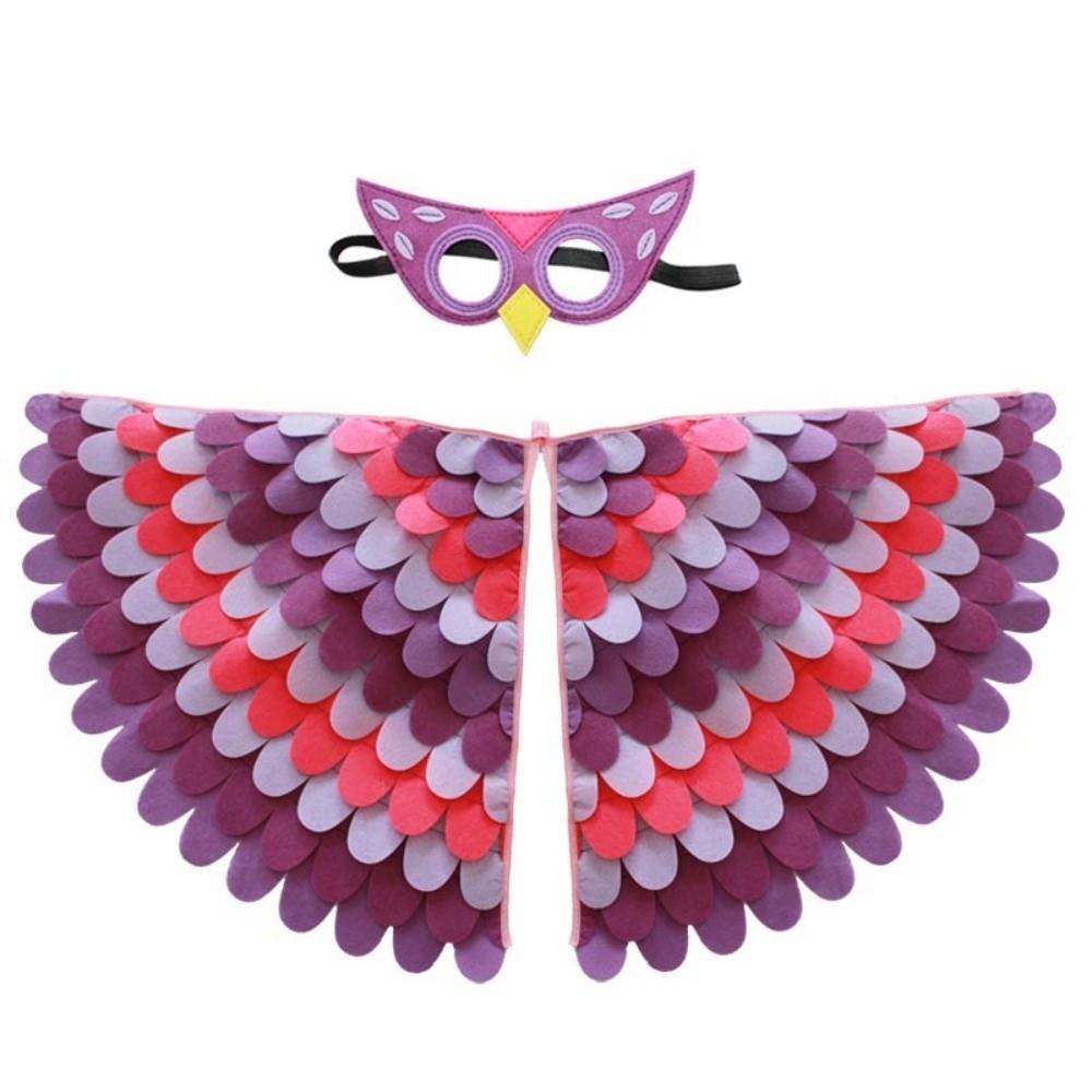 Bird Wings Halloween Cloak with Mask Felt Cloth Cape Mask Set  Stage Performance