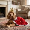 Funny Adjustable Dog King Cloak With Crown Cozy Pet Cosplay Cloak Velvet Trimmed Breathable Pet Costume Photo Pet