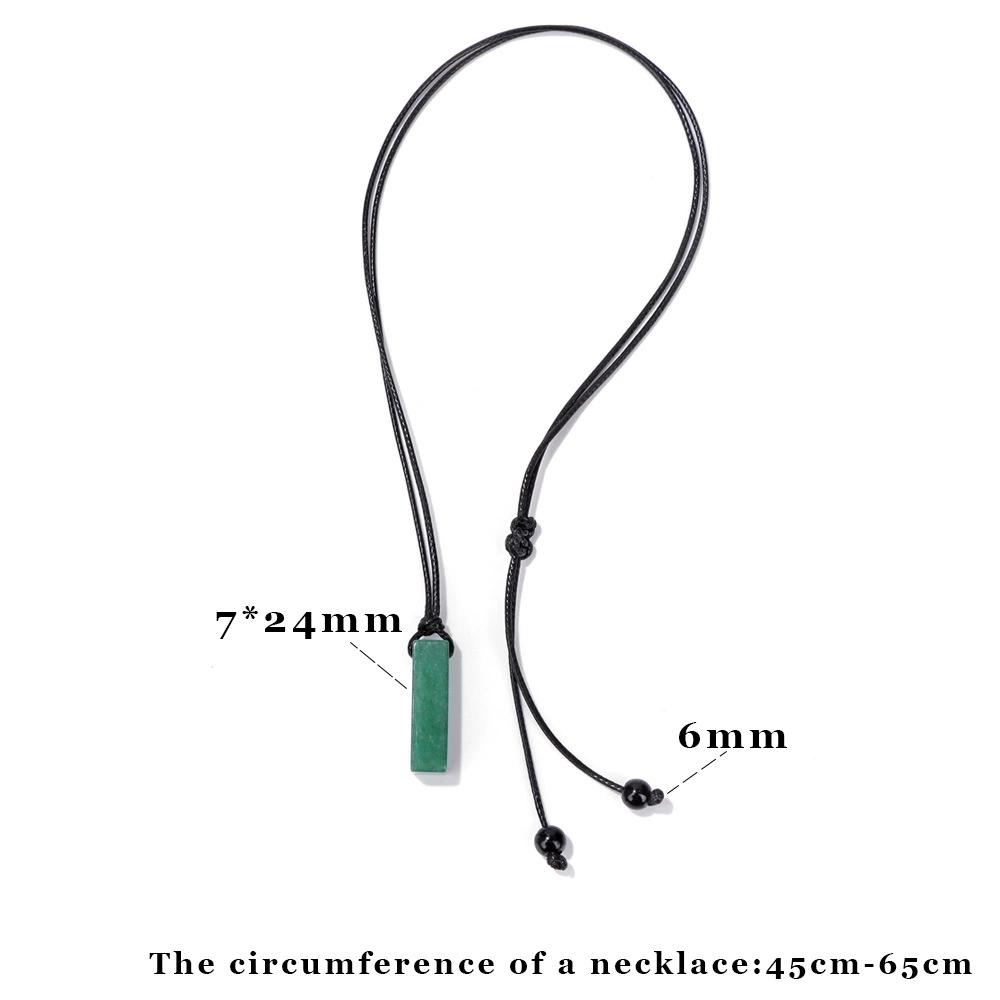 Rechteckige Naturstein-Halsketten für Damen Dalmatien-Obsidian-Anhänger-Halsketten Schwarze Lederkette Herren Modeschmuck Geschenk