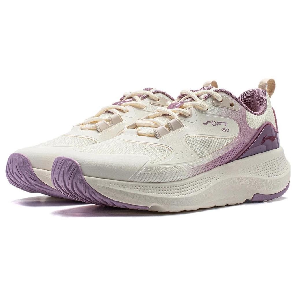 Li Ning SOFT ELEMENT Casual Shoes Women's Low top Ecru/Light Shadow Purple AGLU012-2