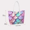 Iridescent Mermaid Scale Tote Bag Stylish Portable Daily Carry Bag for Women