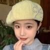 Y2K Lace Berets Cap Street Style Women Artist Hat Casual Pearls Bow Soft Hat  Girls