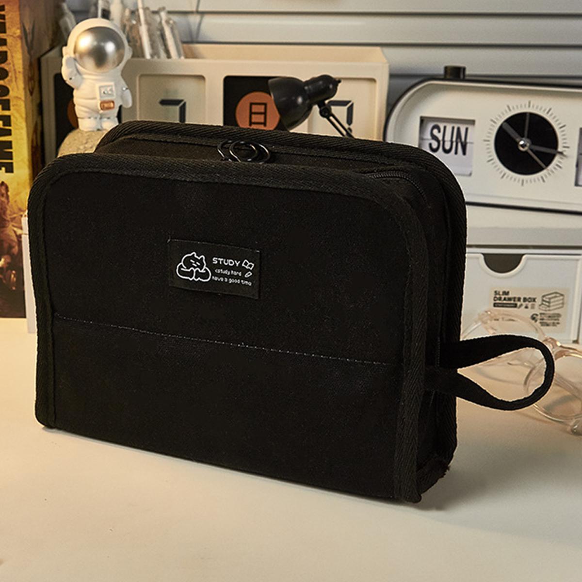 

Большой вместительный пенал из холста, простой стиль, новый популярный ящик для хранения канцелярских принадлежностей для школьников, школьные офисные принадлежности