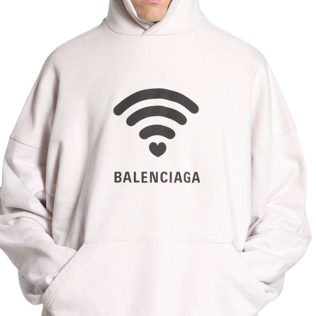 Balenciaga FW24 LO_VE Sweatshirt Loose Fit Unisex White 739024TQVK33307