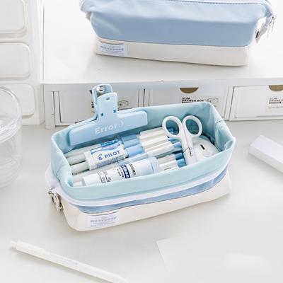 Büyük Kapasiteli Kalemlik Sevimli Kawaii Katlanabilir Çok Fonksiyonlu Kozmetik Saklama Çantası Kanvas Okul Kırtasiye Ofis Malzemeleri