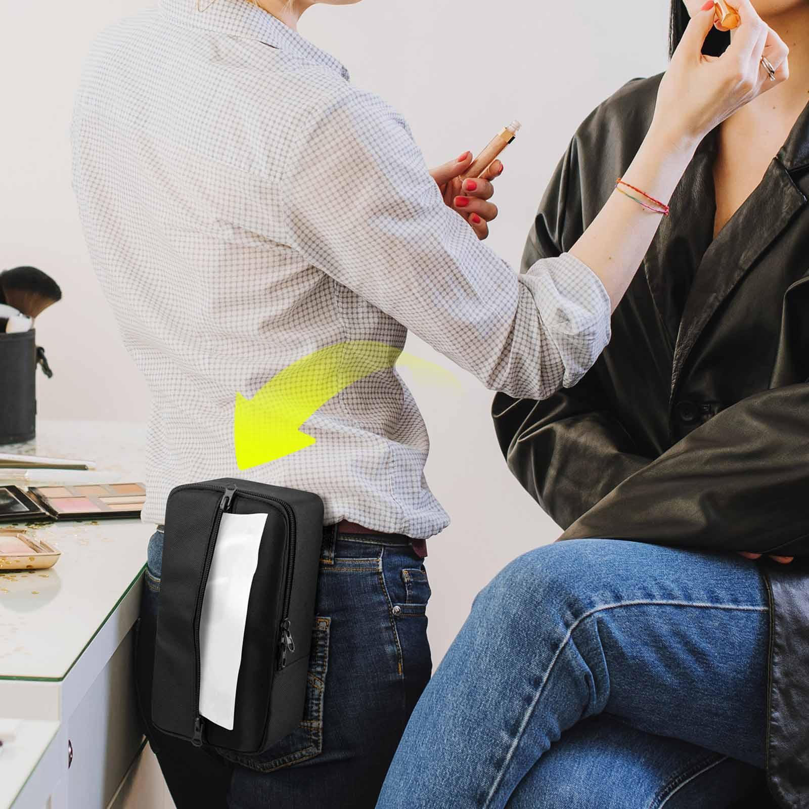 

Tissue Box Cover Tissues Pouch with Buckle and Belt Strap Napkin Dispenser Hanging Facial