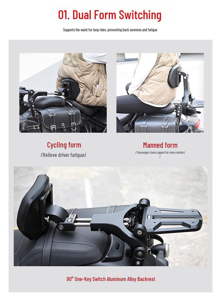 Gray Stone 250CVT707 Motorcycle Jinjila 300 Modified Shan 350 Foldable Backrest CU525K