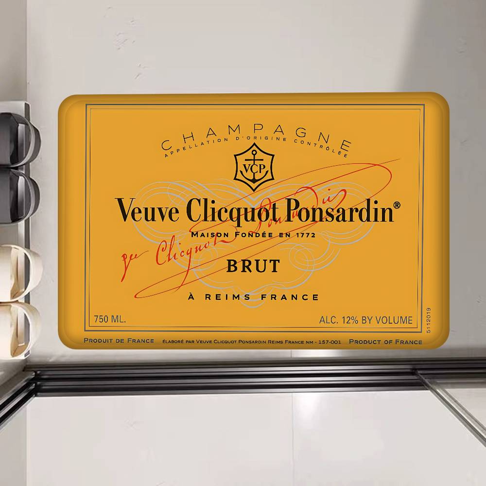 V-Veuve Clicquot Room Mats Cheaper Anti-slip Modern Living Room Balcony Printed Welcome Rug