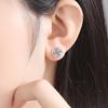 Ohrstecker aus S925 Sterlingsilber im koreanischen Stil mit vierblättrigem Kleeblatt und eingelegten Diamanten