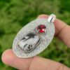 Daughters Day Sale Natural Zebra Jasper Rubellite Engagement Pendant 925 Silver