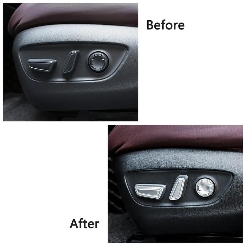 For Toyota Rav 4 Rav4 -2025 Carbon Fiber Color Seat Adjustment Button Panel Trim ABS Matte Silver Interior Accessory