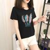 GMXIA Short Sleeve T-shirt Women Loose Ins Women's Crewneck Base Shirt