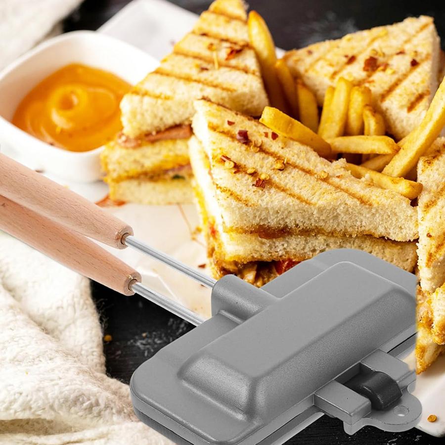 Sandwich Maker Pan Double-Sided Sandwich Baking Pan Grilled Cheese Maker Nonstick Sandwich Maker Flip Grill Pan for Breakfast