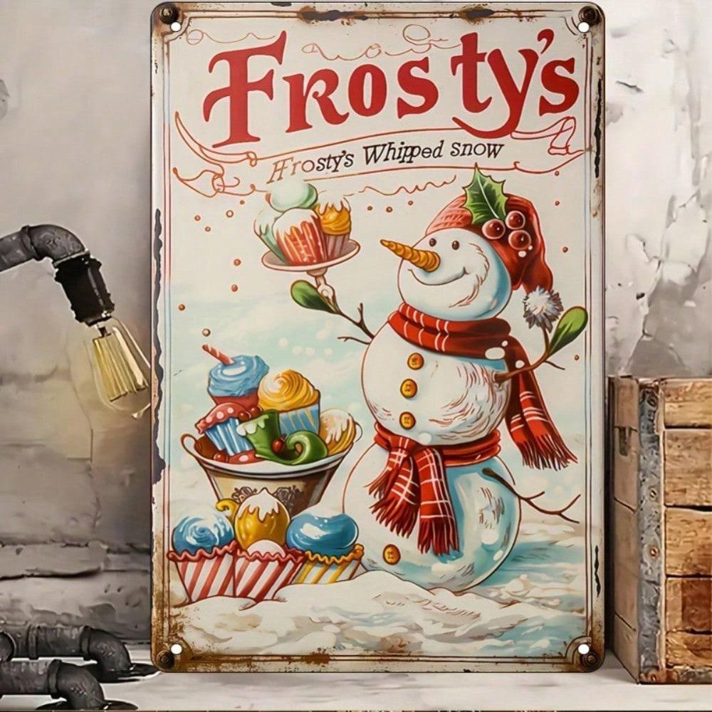 

Vintage Christmas Snowman Metal Tin Sign 8x12 Inch Retro Wall Decor for Home Bar Coffee Shop Durable Holiday Gift 20x30 разноцветный