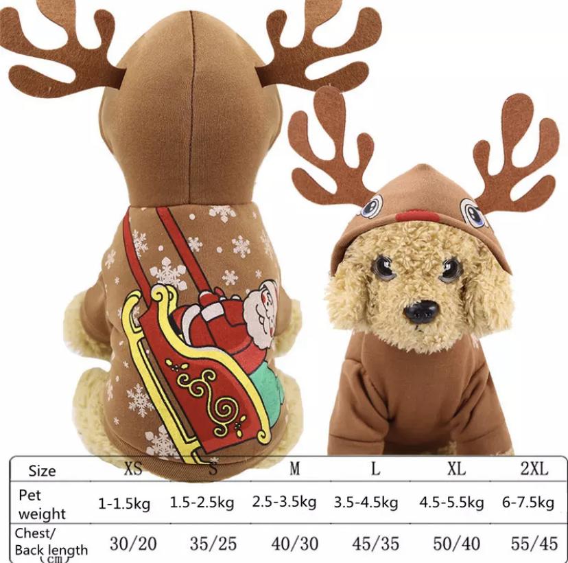 2025 Hoodies Dog Clothes Pet Cat Christmas Winter Sweatshirt Chihuahua Dog Coat Clothing Winter Pet Puppy Clothes Vest Jacket