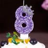’‘ Purple Crown Birthday Candles Number 0 1 2 3 4 5 6 7 8 9 Princess Cake Decoration Candles Anniversary Party Cake Topper