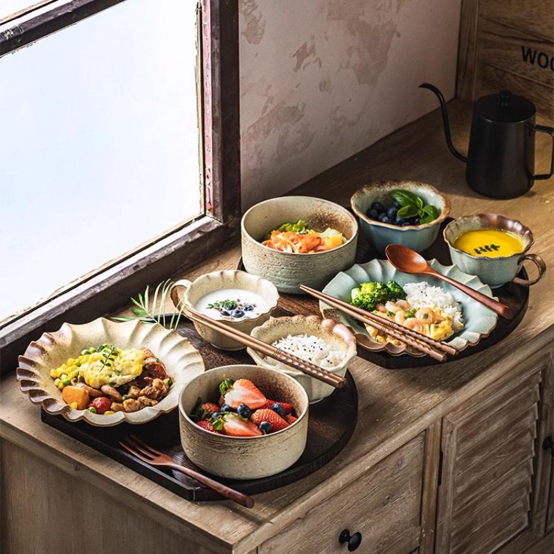 One-Person Minimalist Tableware Set Porcelain Breakfast Bowl with Chopsticks Home Single Meal Dining Set