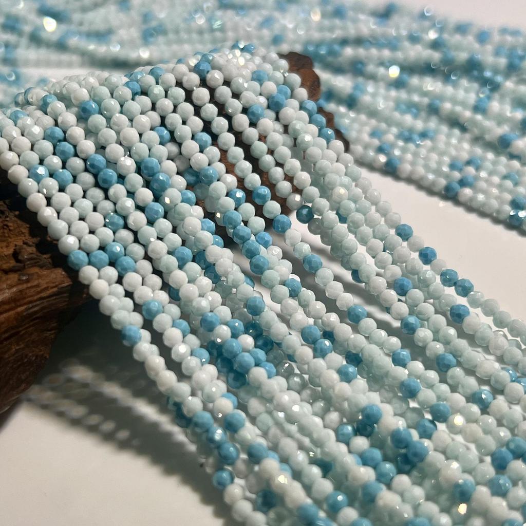Emulsified Milk Zirconia Faceted Round Beads for DIY Necklaces & Bracelets