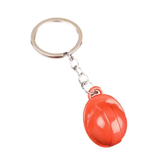 Hard Hat Keychain Portable Mini Helmet Design Bright Color Key Chain Compact Size Key Identifier Backpack Accessory