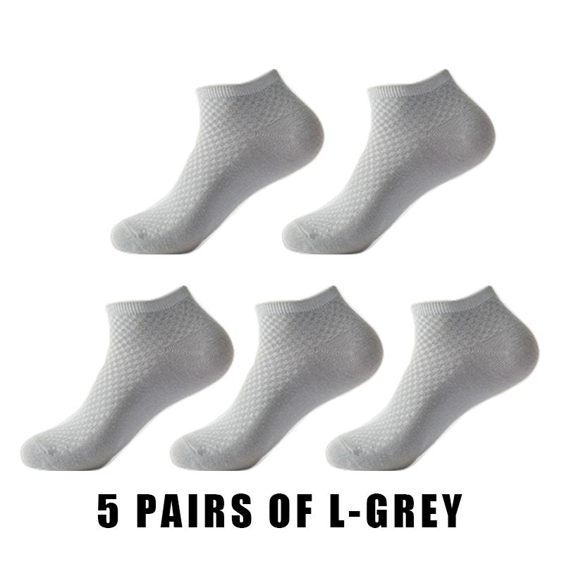 5 Pairs Men Short Socks Bamboo Fiber High Quality Crew Ankle Casual Business Breathable Soft Compression Low-Cut Socks for Male
