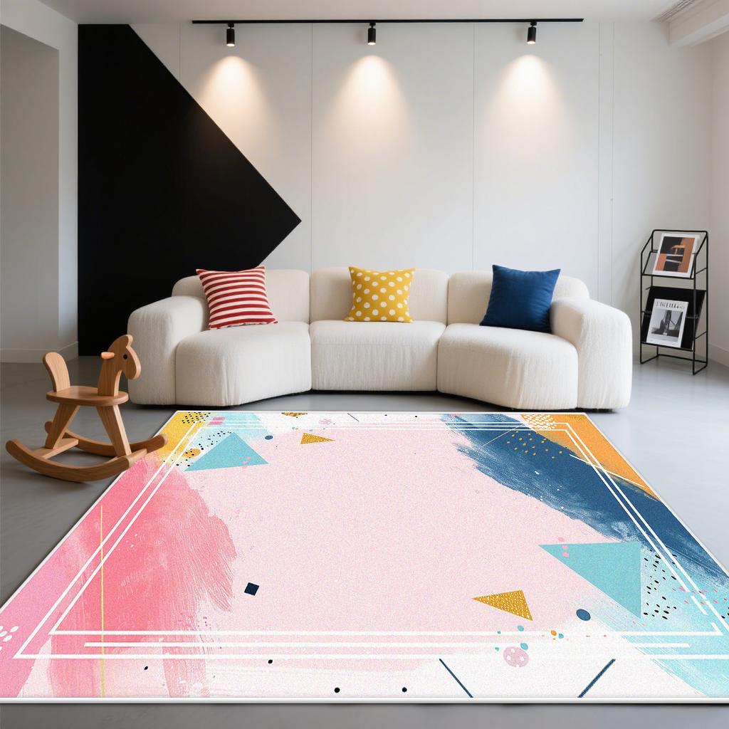 Fashion Plaid Style Living Room Carpet Modern Room Decoration Aesthetic Large Rugs Lounge Fluffy Soft Play Mat Washable Antiskid
