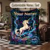 Coperta da divano a tema unicorno con nome personalizzato, coperta morbida e accogliente per casa, divano, letto